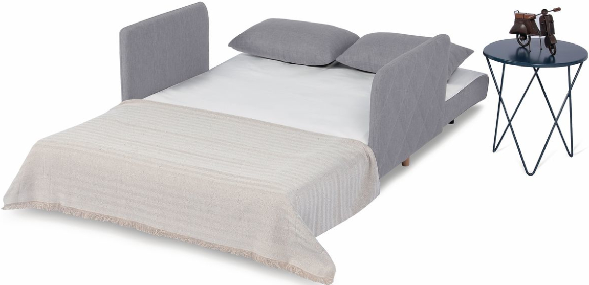 Απεικονίζει Καναπές-Κρεβάτι Lecce Homefit Γκρι σε λειτουργία κρεβάτι.